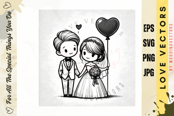 C4143: Crafting Authentic Romance with Wedding Couple Vectors