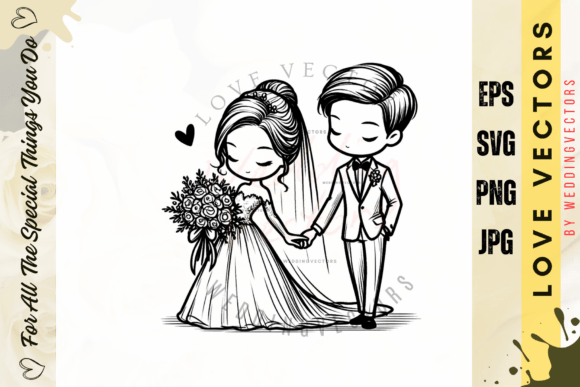 C4214: Luxury Wedding & Love Vectors for Timeless Romance