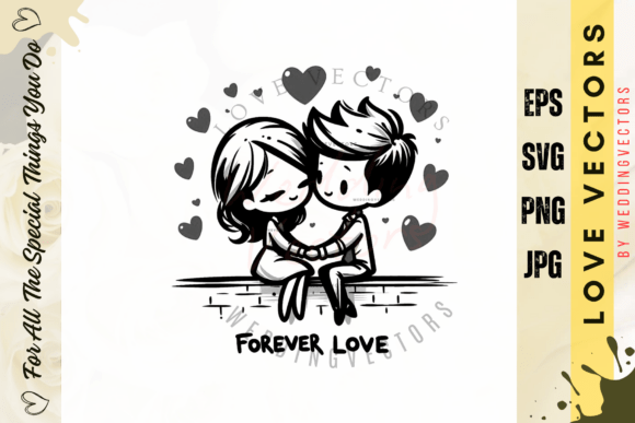 C4366: A Modern Take on Wedding Romance and Love Vectors