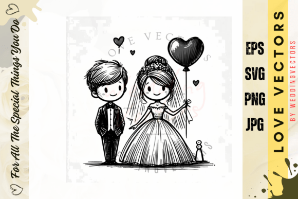 Celebrate Romance with C4097: Wedding Couple & Love Vectors