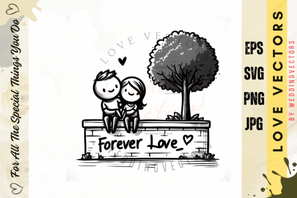 Timeless Romance: The C397 Wedding & Love Illustration Set