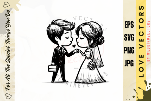Wedding Couple and Love Vectors - C3957: Luxury Floral Elegance