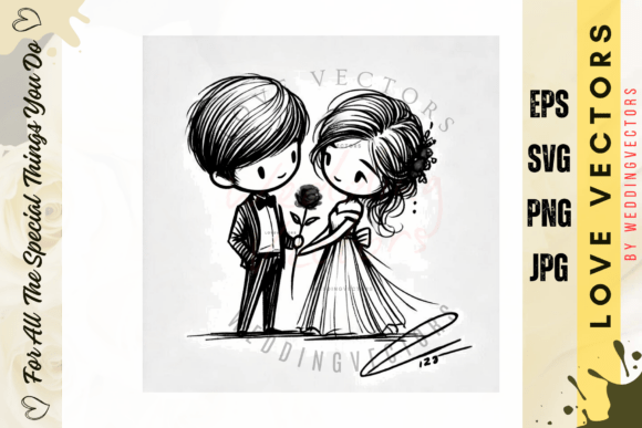 Wedding Couple and Love Vectors - C398: Romance in Every Detail