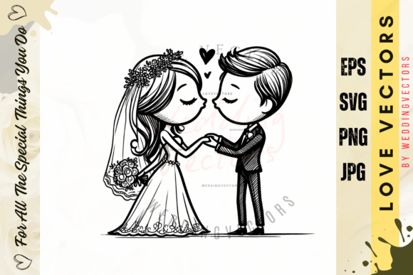 Wedding Couple and Love Vectors - C4035: Infusing Romance into Your Designs