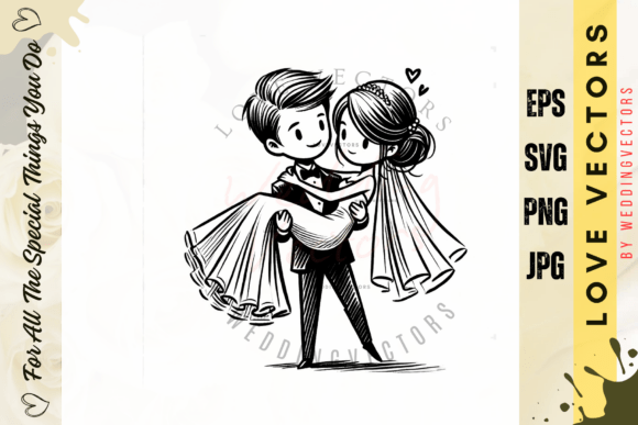 Wedding Couple and Love Vectors - C4075: Capturing Romance in Design