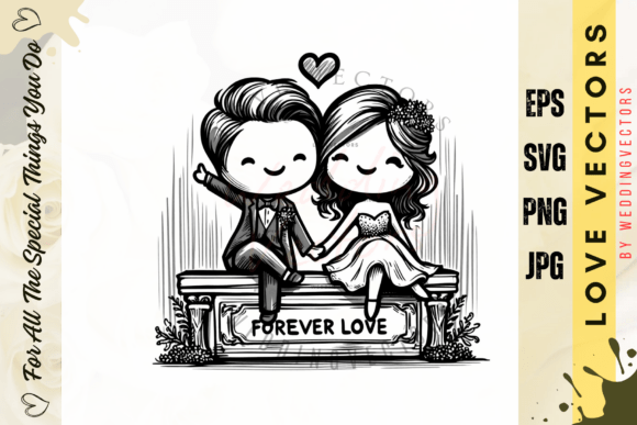 Wedding Couple and Love Vectors - C412: A Designer's Romance Toolkit