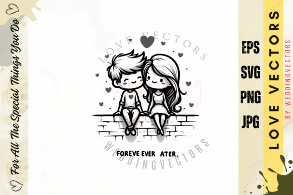 Wedding Couple and Love Vectors - C4188: A Modern Romantic Design