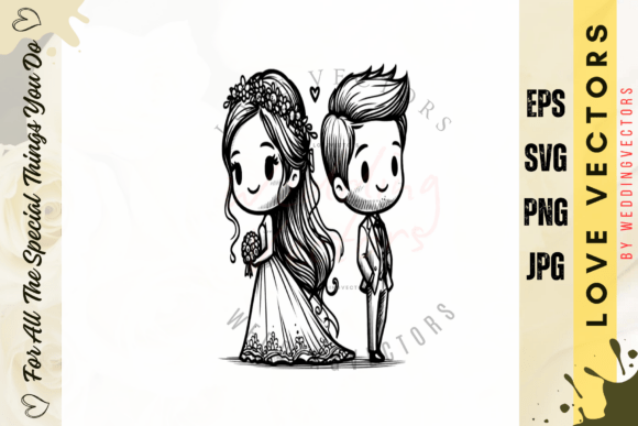 Wedding Couple and Love Vectors - C4294